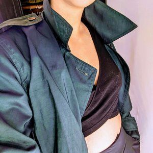 Iridescent blue/green trench coat - unique vintage